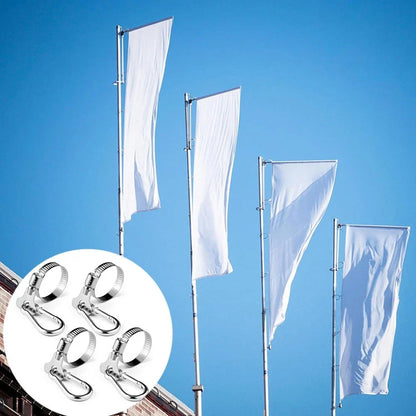 Weather Resistant Adjustable Flag Pole Clips for Boats/Trucks/Home Use