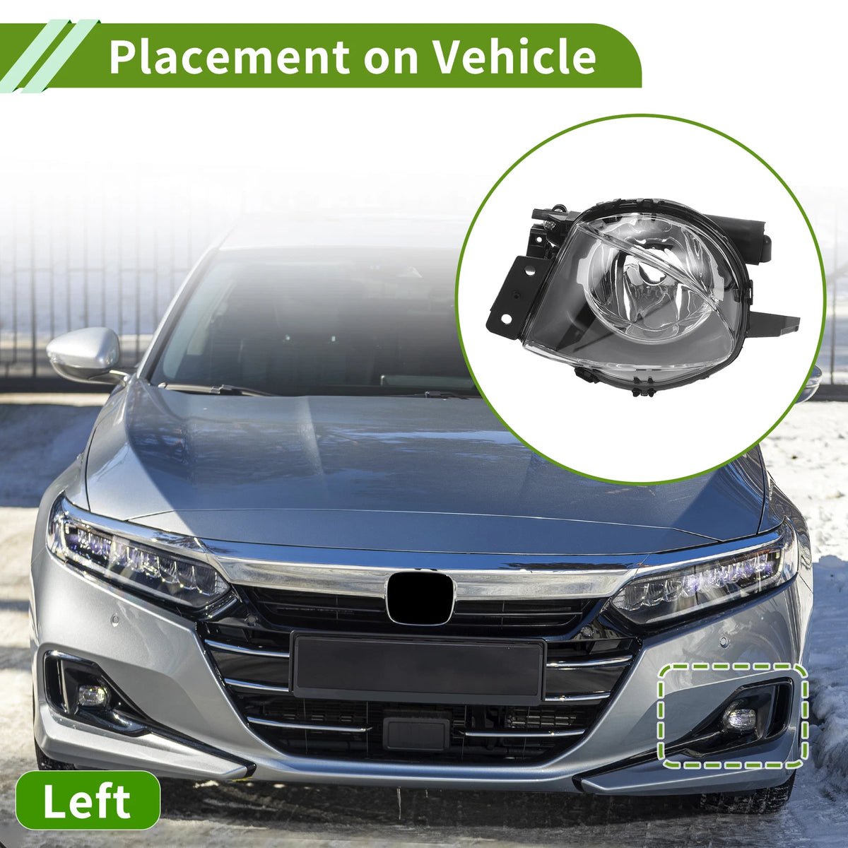Left Fog Light Grill for BMW 330i 2006-2008 (1 x Clear, Black)