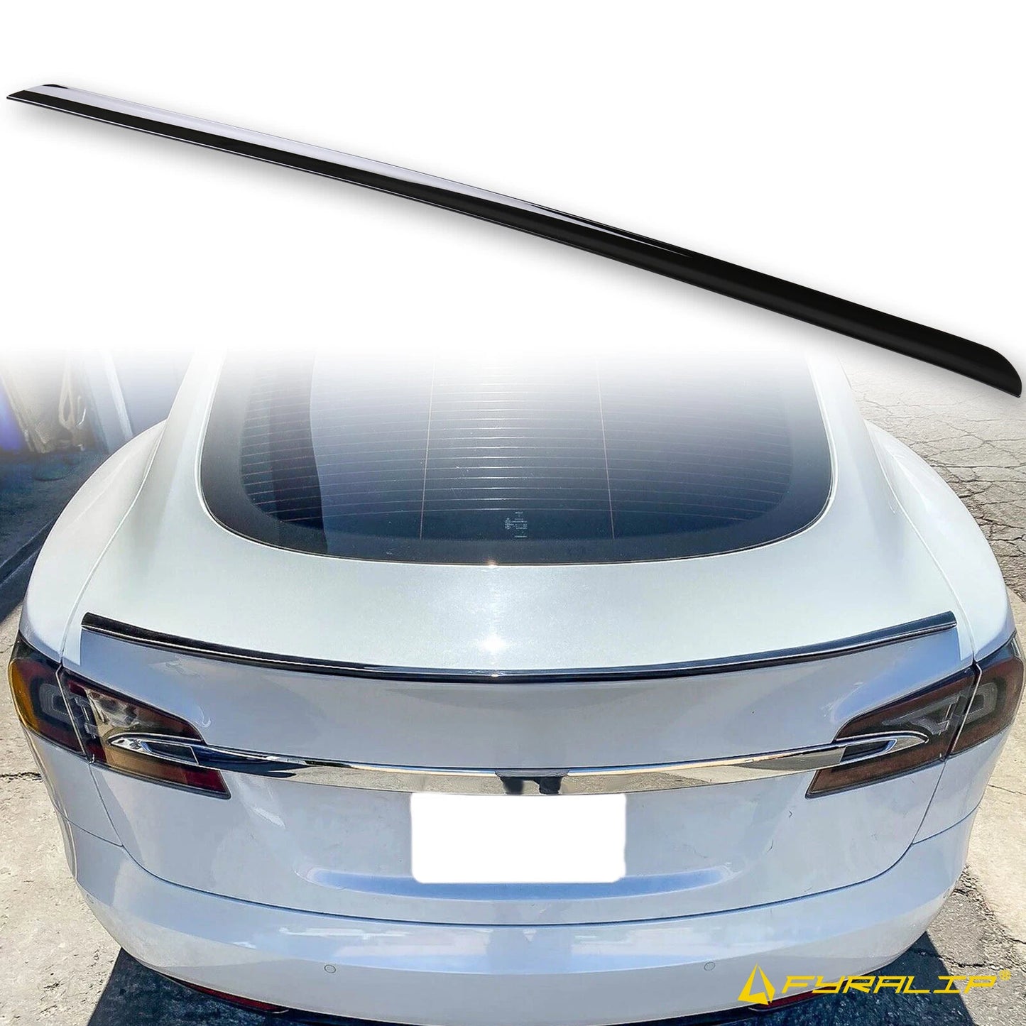 Black Boot Lip Spoiler for Tesla Model S Sedan (2012-2017)