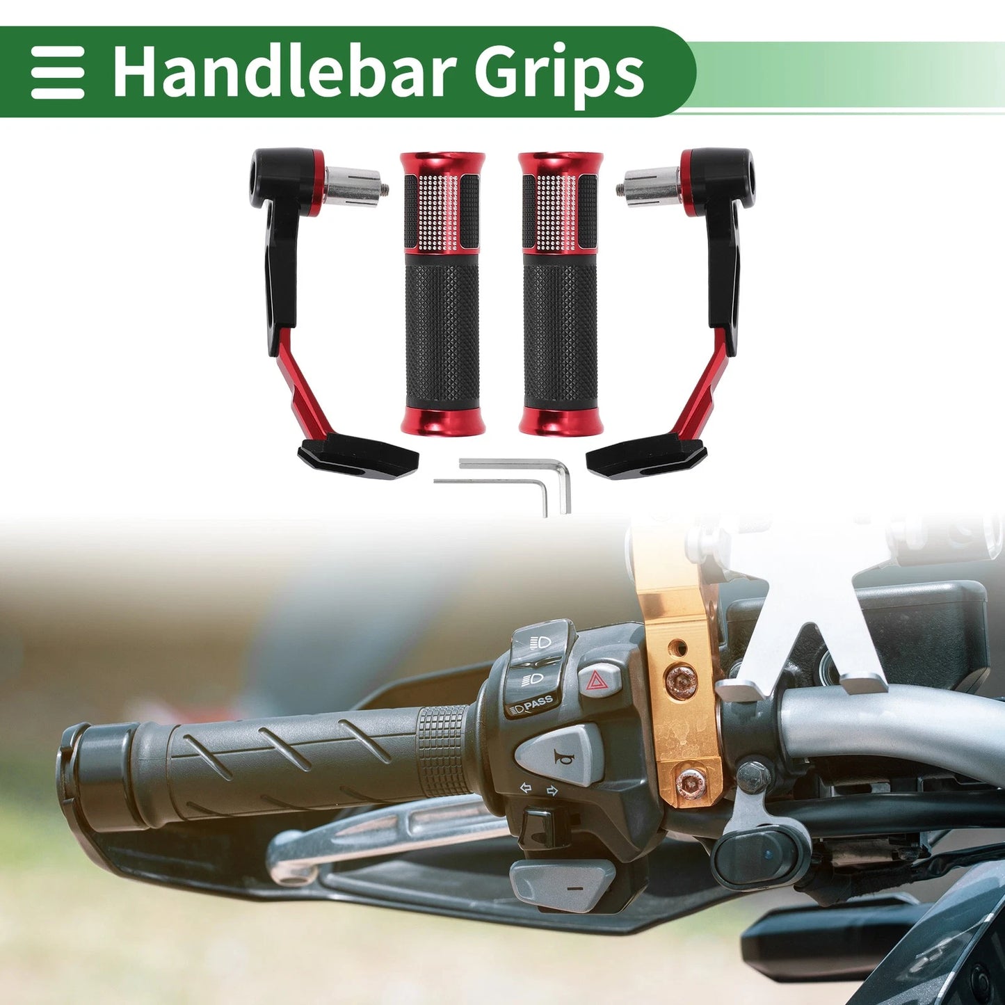 Hand Grips Cover End Grips Diamond Pattern for Motorcycle