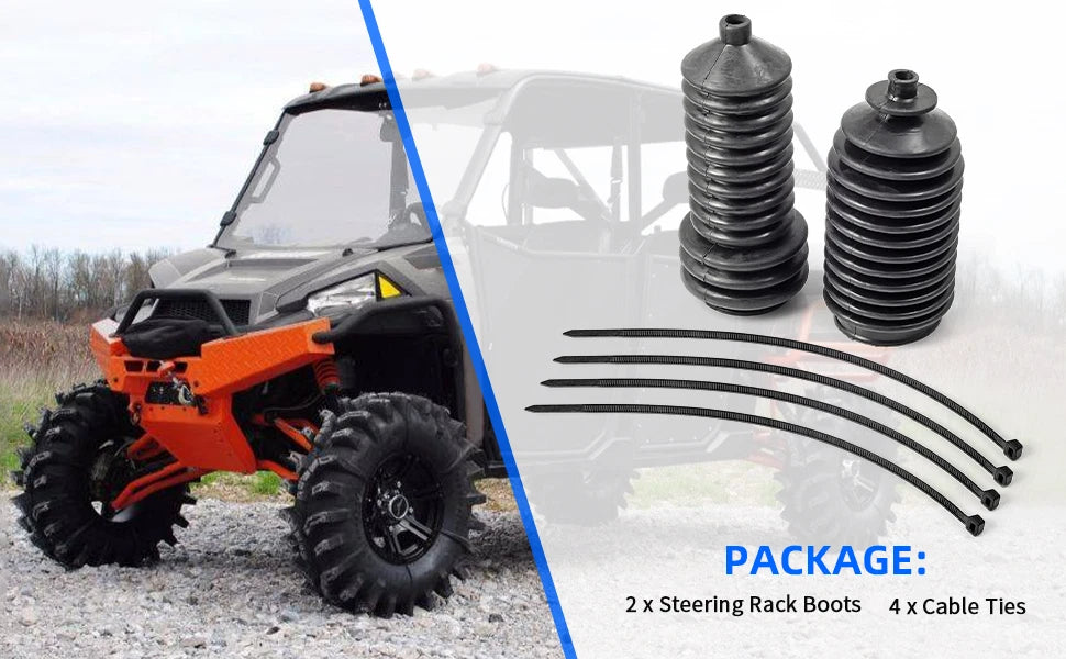2 x Steering Rack Boots for Polaris Ranger RZR (2007–2019)