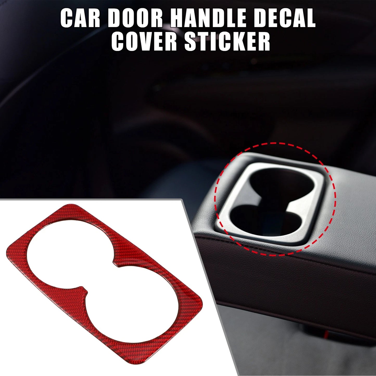 Water Drink Cup Holders Frame Trim for Ford Mustang Mach E (2021-2023) Red