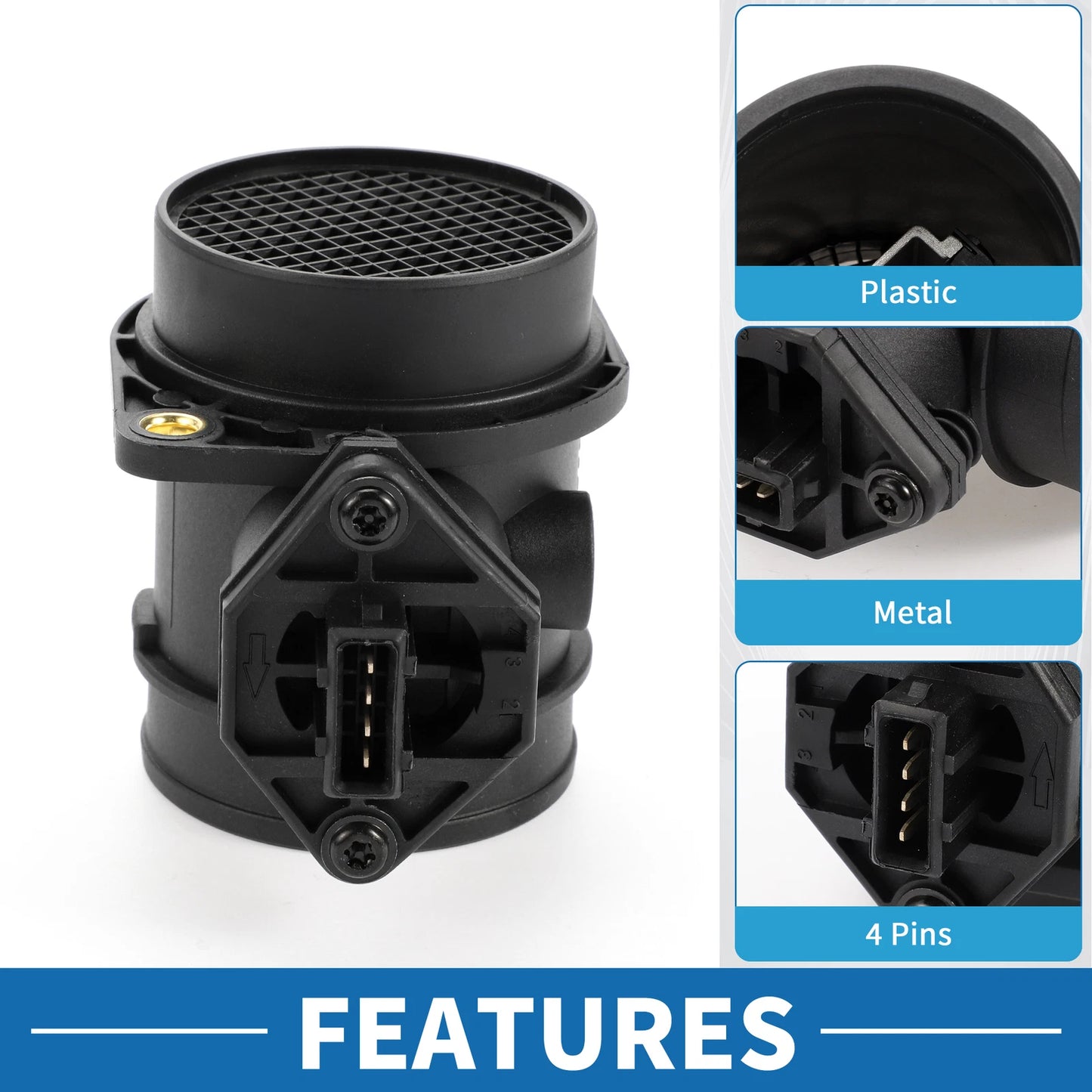 MAF Mass Air Flow Sensor for Ford (1041359) - Plastic Black
