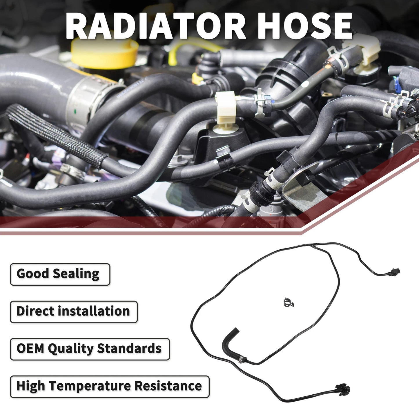 Radiator Hose for Ford Focus MK3 2014-2023 - Black 1 x Piece