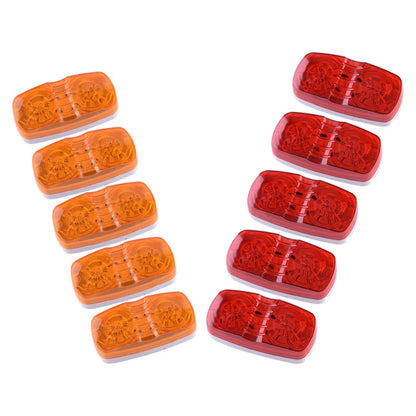 10x Amber/Red LED Side Marker Lights for Trailer Truck RV
