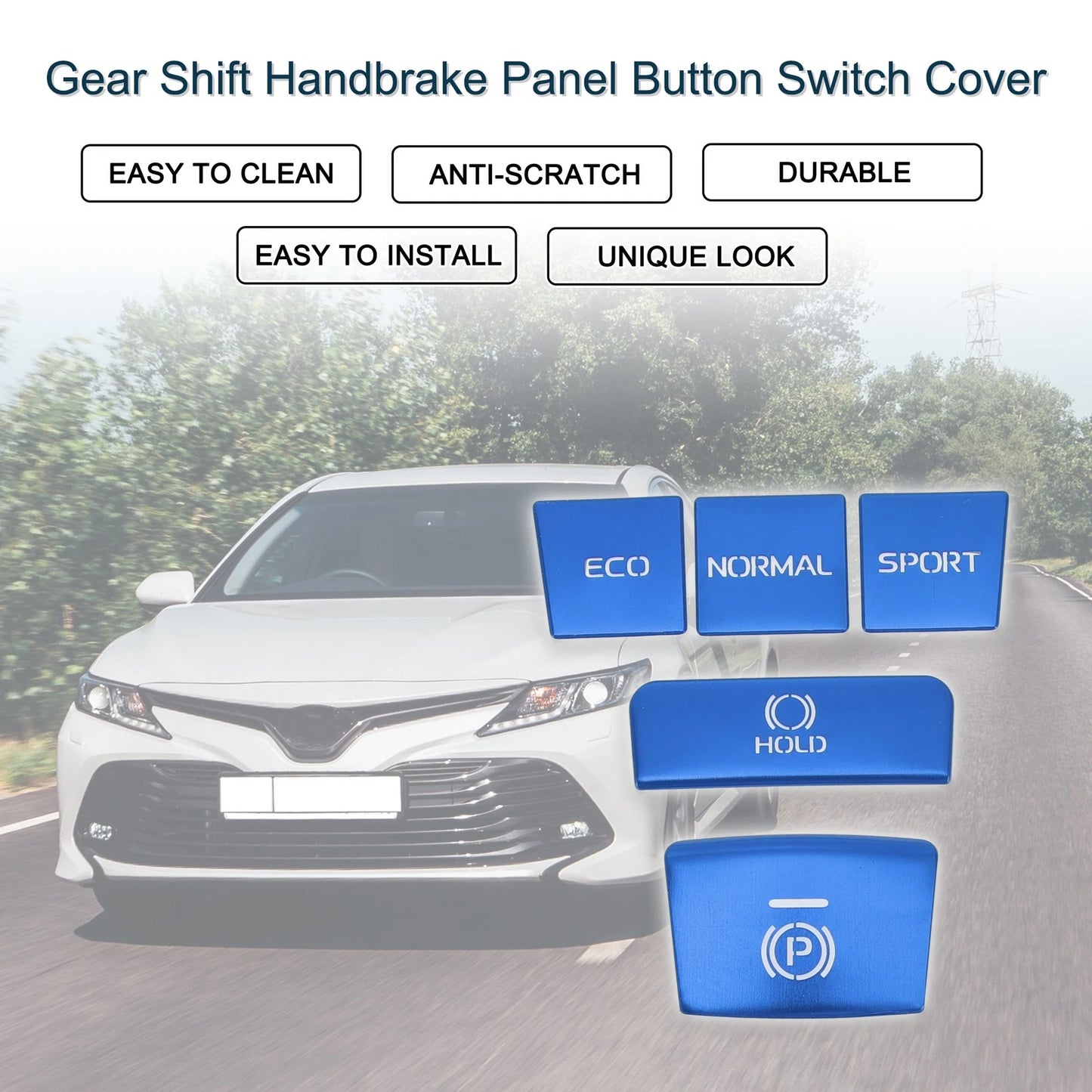 Gear Shift Handbrake Button Cover for Toyota Camry (2018-2022) Blue