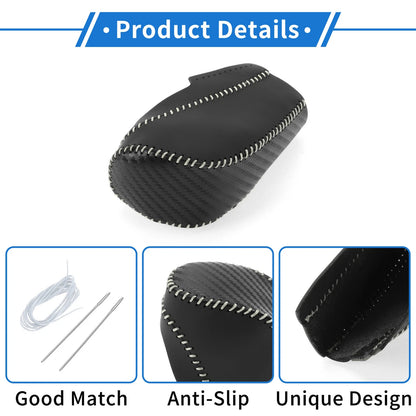Gear Shift Knob Cover for Chevrolet Cruze (2011-2015) Black Carbon Fiber Grey
