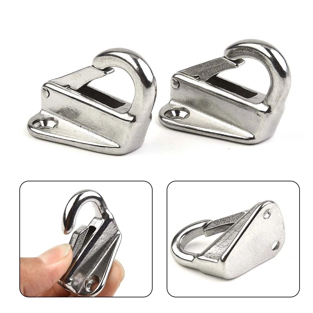 2 x 316 Stainless Steel Spring Snap Fending Hook Fender Hardware for Marine