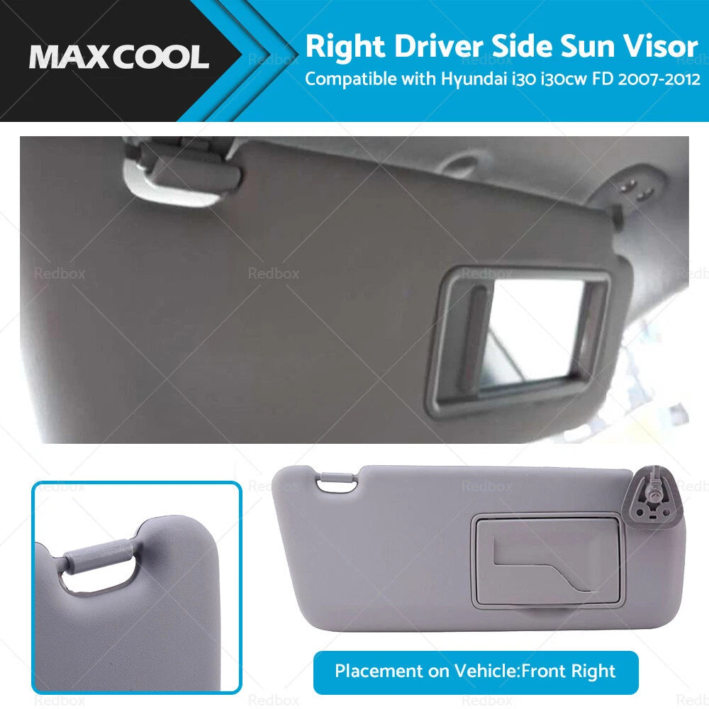Right Driver Side Sun Visor Shade RH for Hyundai i30 i30cw (2007-2012)
