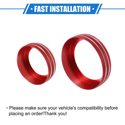 4 x AC Audio Volume Tune Switch Knob Rings for Ford F150 (2021-2023) Red