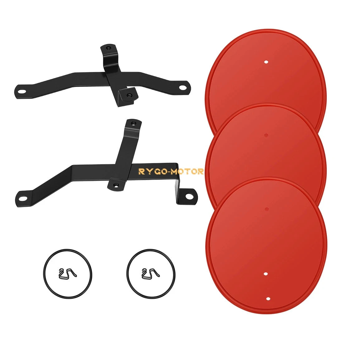 3 x Red Number Plate Brackets, Clips & Bands for Honda Z50 Z50R (1979–1987)