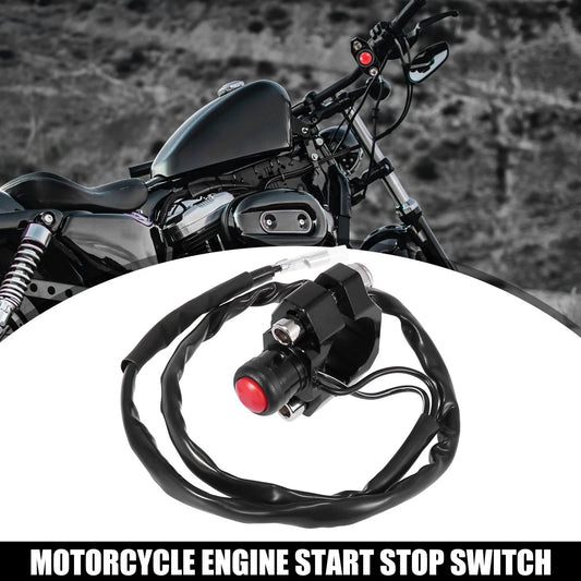 Engine Start Stop Switch Button with Mounting Backplate Red for Make Model