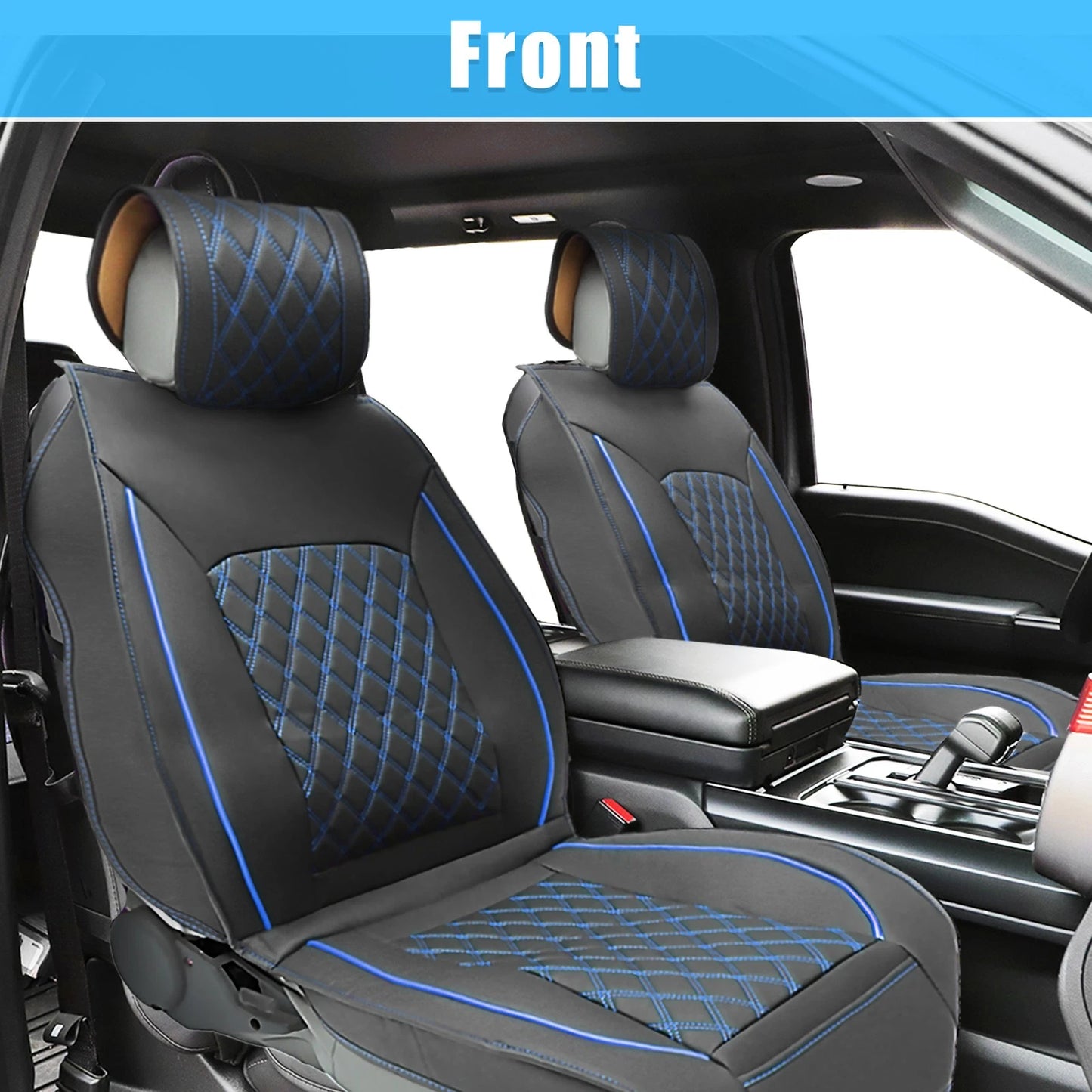 Seat Covers Cushion Cover for Dodge Ram (2009-2023)  Black Blue