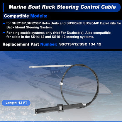 12 Ft Marine Boat Rack Steering Control Cable for Marine Boat