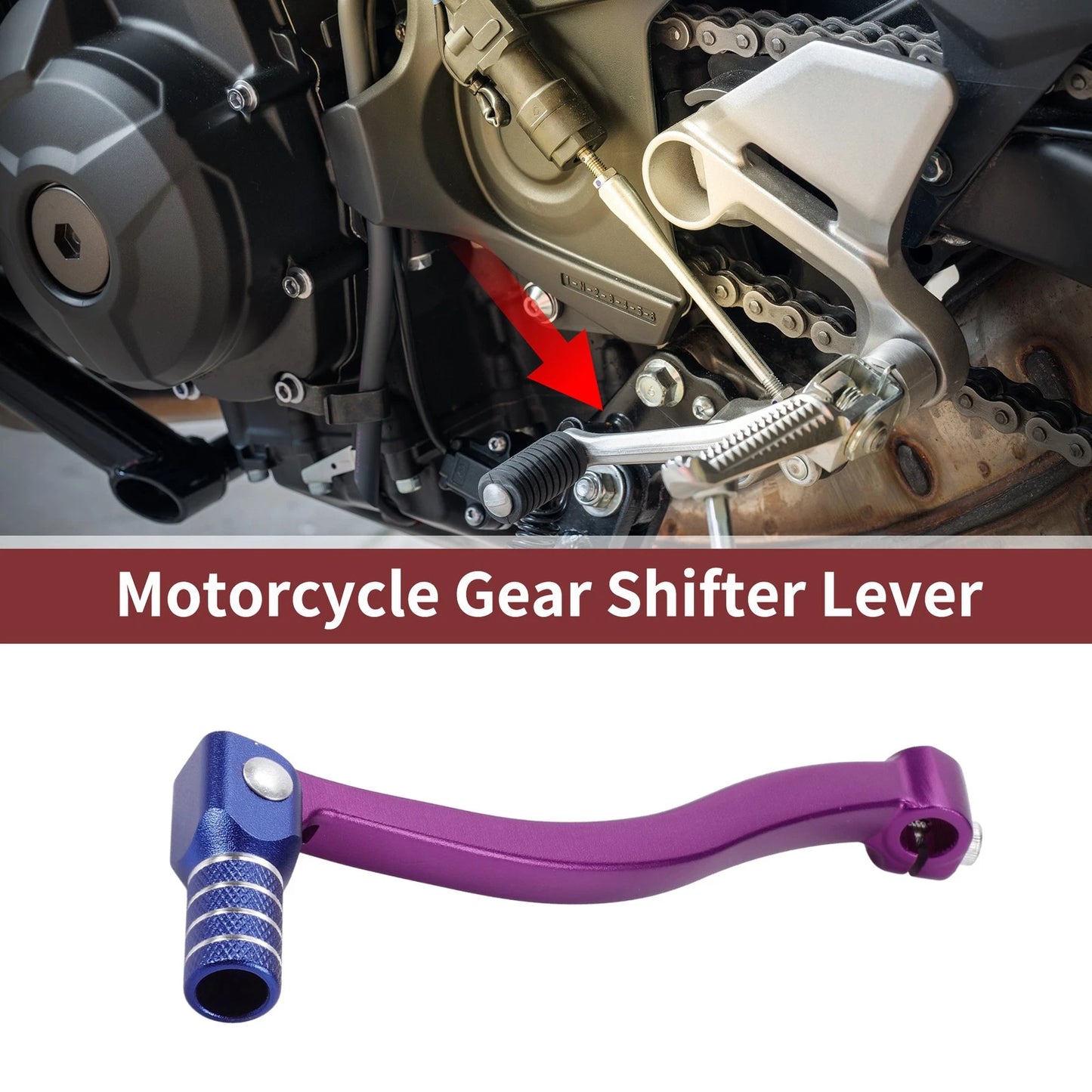 Folding Motorcycle Gear Shifter Lever for Kayo T6 Purple Lever Blue Head