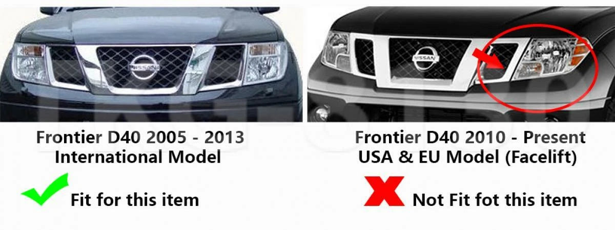 Headlight Cover Trim for Nissan Frontier Navara D40 (2005-2013)