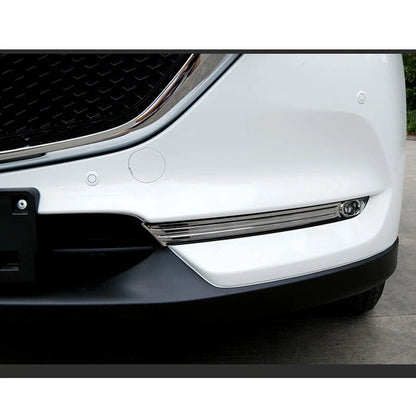 Pair Front Fog Lamp Cover Strip Bumper Trim Fit For Mazda CX-5 CX5 2017-2019