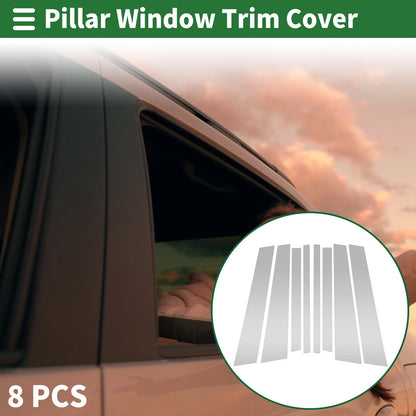 8 Pcs Door Pillar Window Trim for BMW X3 (2003-2010) Silver Tone