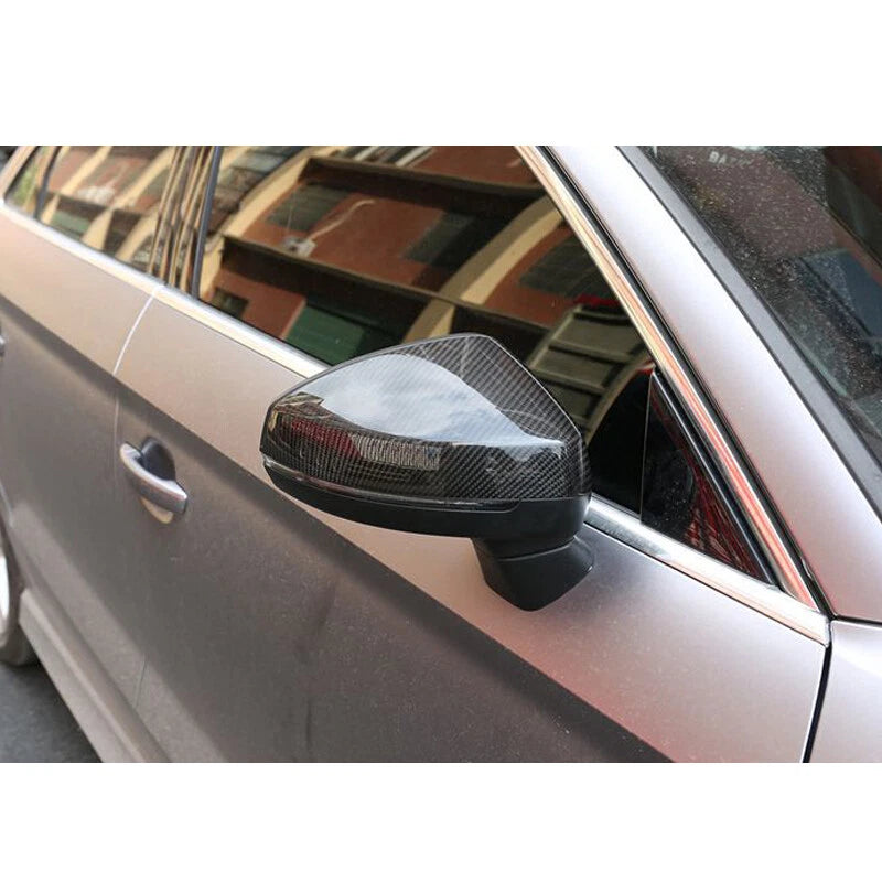 Real Carbon Fiber Side Mirror Cover Shell Case fit For Audi A3 S3 RS3 2014-2019