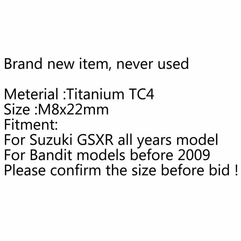 12 x Brake Disc Bolts M8 x 22mm Titanium TC4 for Suzuki GSXR Bandit (F2)