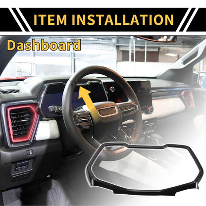 Dashboard Meter Panel Frame Cover for Chevy Colorado (2023-2024) Carbon Fiber