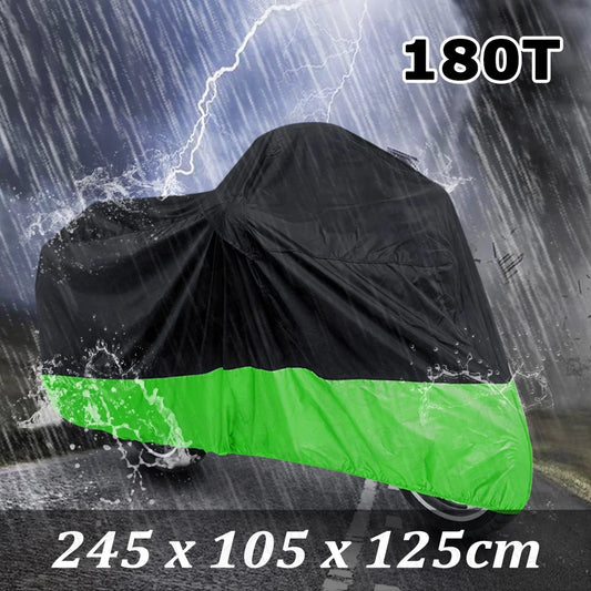 XL 180T Black+Green Motorcycle Cover for Kawasaki EX500 500R/650R