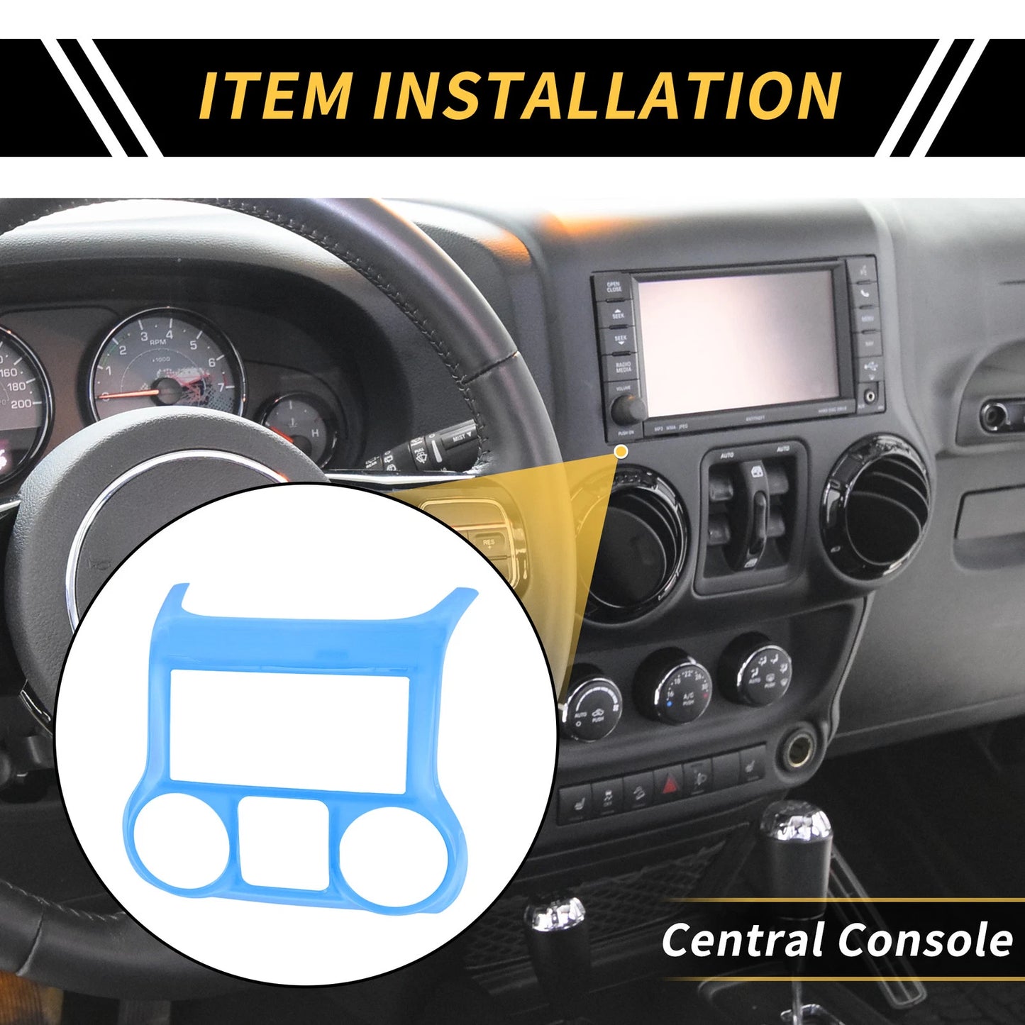 Central Console Dashboard Cover Trim for Jeep Wrangler JK JKU (2007-2018)