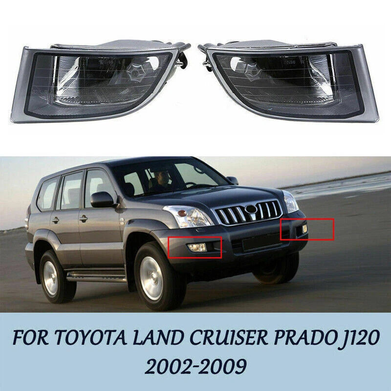 2 x Front Bumper LED Fog Light Lamps for Toyota Land Cruiser Prado (2002-2009)
