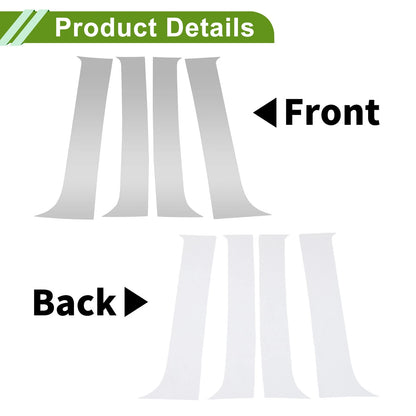 4 Pcs Door Pillar Window Trim for Chevy Silverado Silver Tone (2007 - 2013)