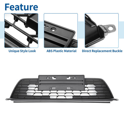 Front Upper Bumper Grille for Honda Civic 2022-2023 ABS Plastic Black
