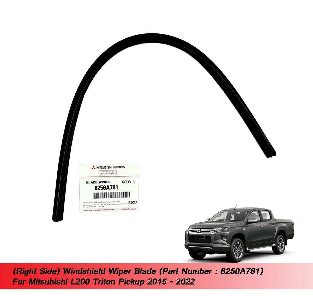 Right Wiper Blade for Mitsubishi L200 Triton (2015-2022)