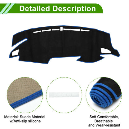 Dashboard Cover Mat for Honda Civic Type R FK7 FK8 FC1 (2017-2024) Black Blue