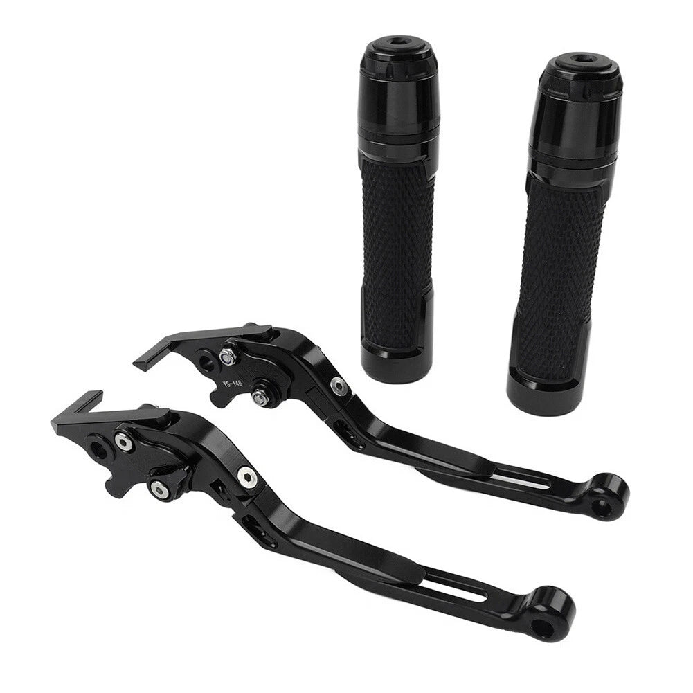 Black Extendable Brake Clutch Lever Grip Set for Honda CB1100 CB1300 (2013-2023)