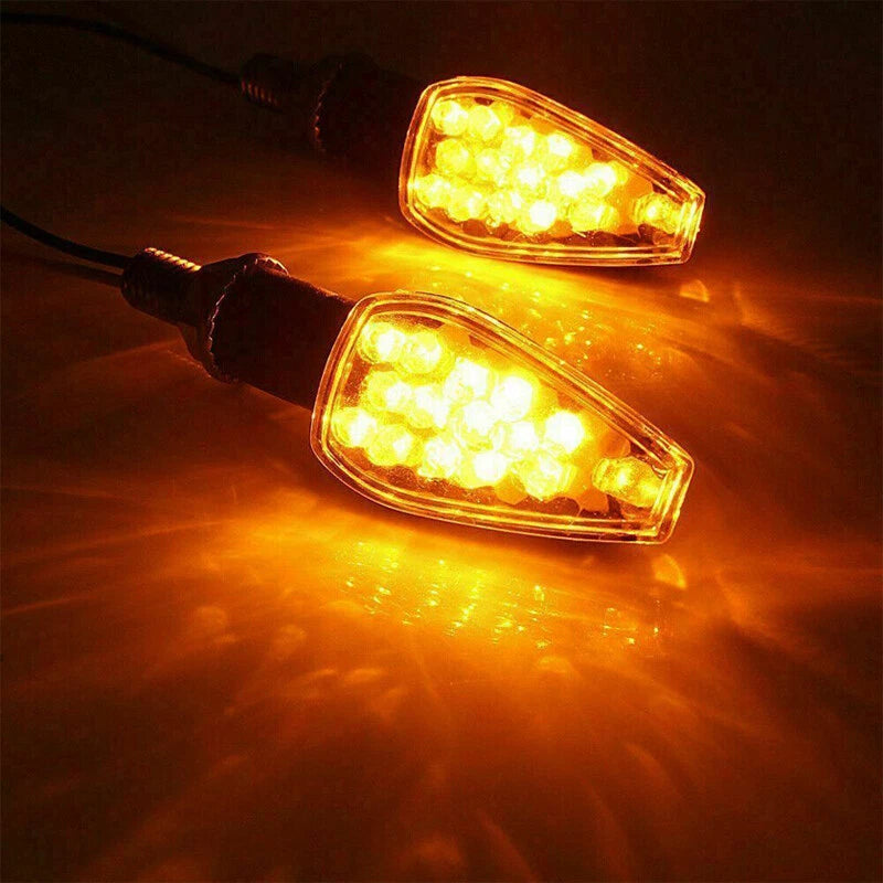 Smoked LED Motorcycle Turn Signal Indicators for Universal Fit - Amber (N/A)