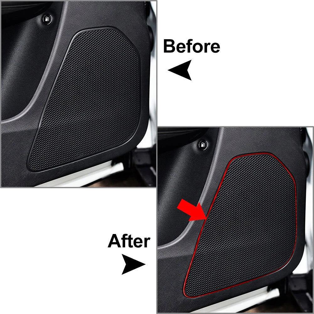 Red Inner Door Speaker Frame Cover Trim for Jeep Cherokee (2014-2020)