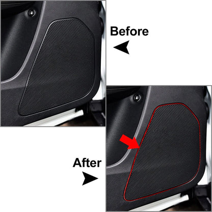 Red Inner Door Speaker Frame Cover Trim for Jeep Cherokee (2014-2020)