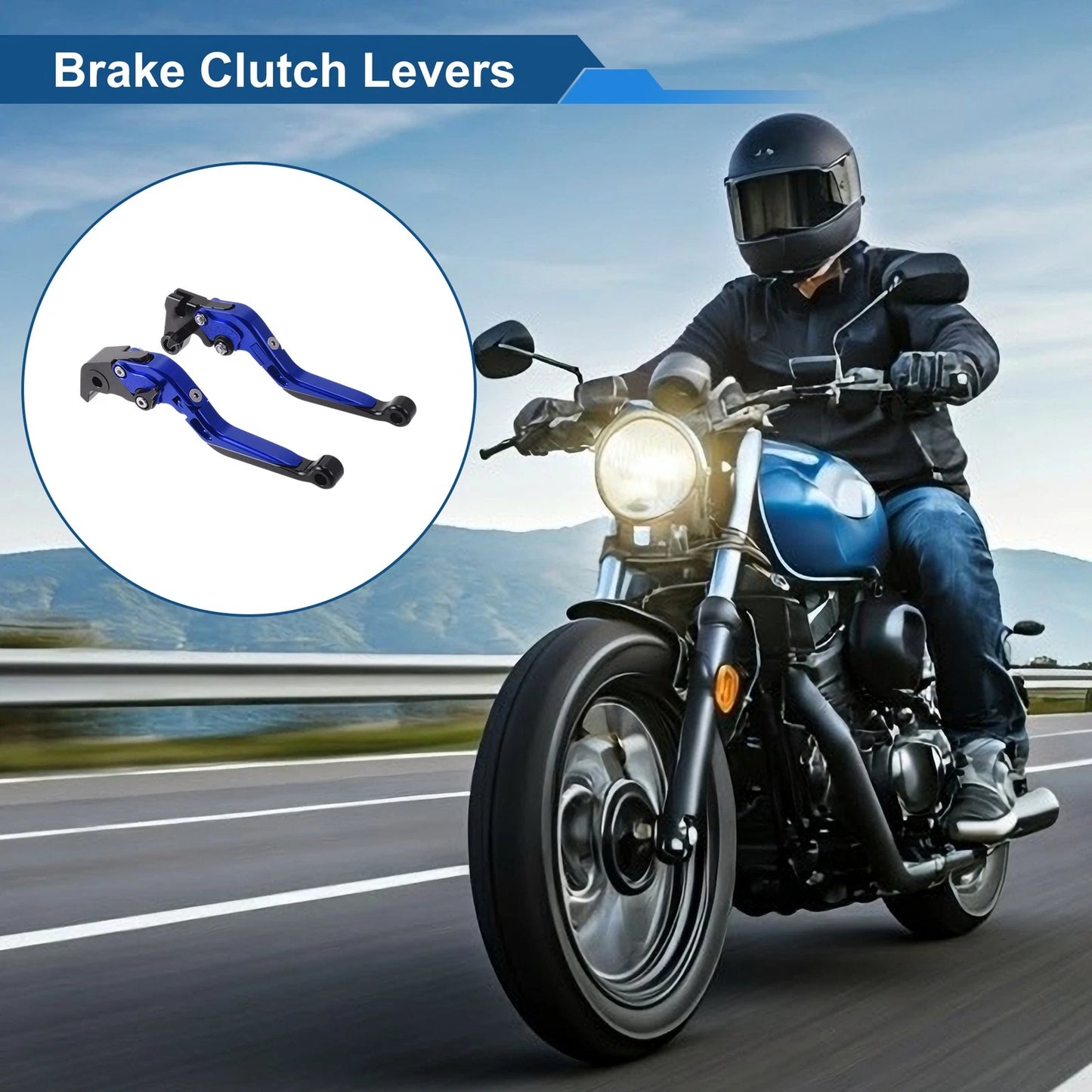 Levers Adjustable Brake Clutch for Yamaha YZF R1 Blue Handle Black End