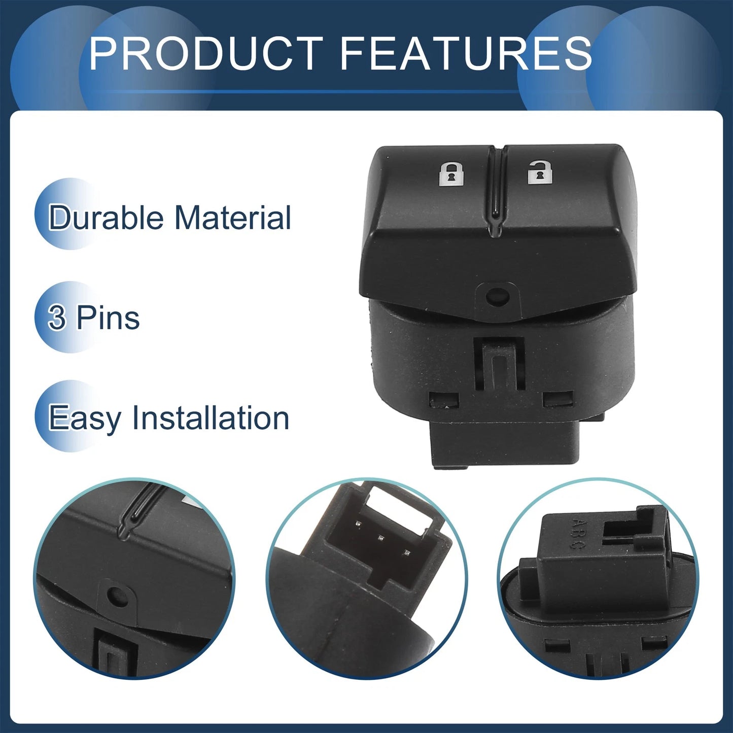 Door Lock Switch Front Right Passenger for Chevrolet Cobalt (2005-2010)
