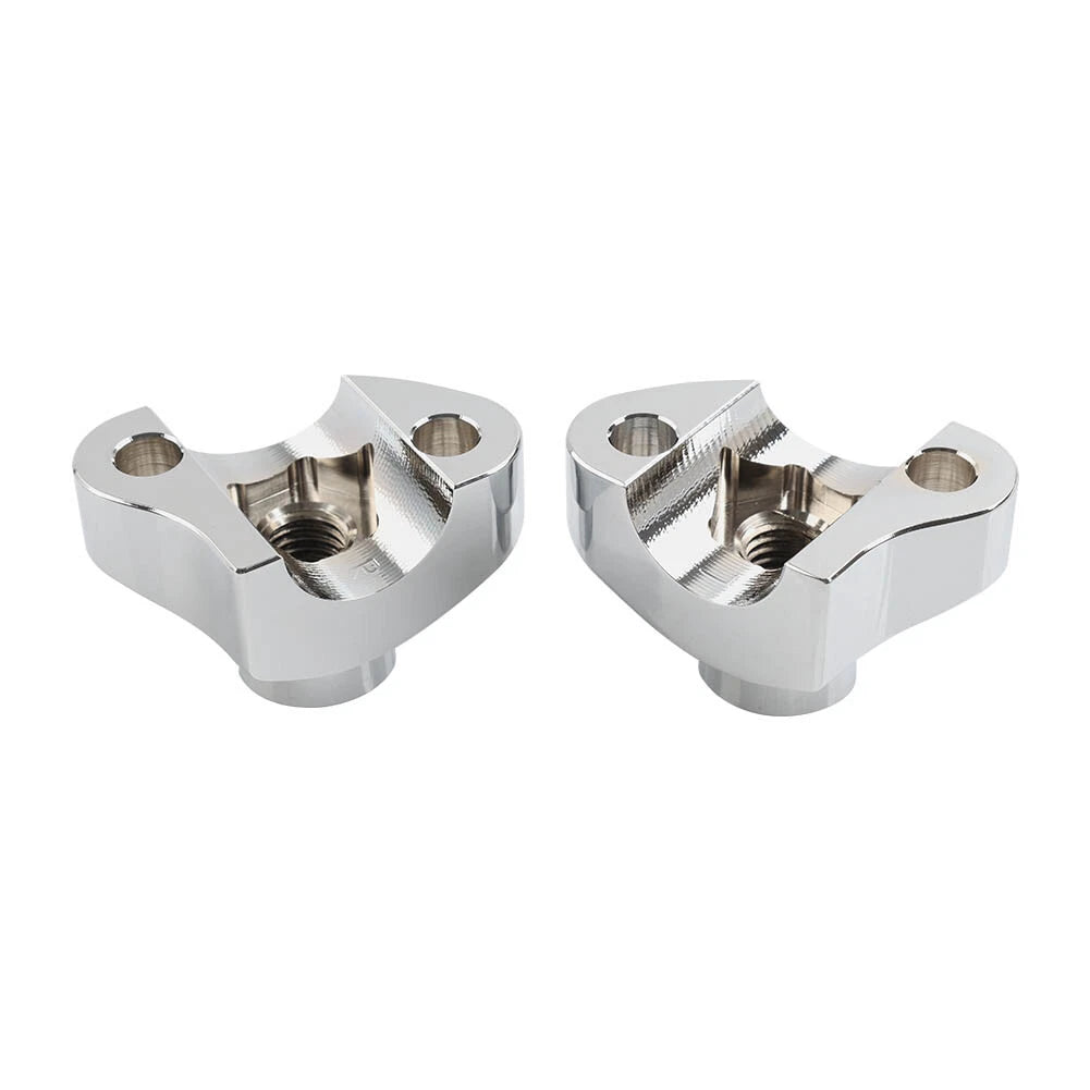 1" CNC Handlebar Risers w/Mount Screws Chrome for Harley Davidson