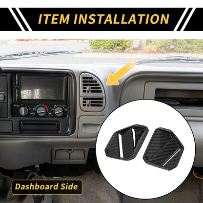 Carbon Fiber Air Vent AC Outlet Cover Trim for Toyota Tundra (2022-2024)