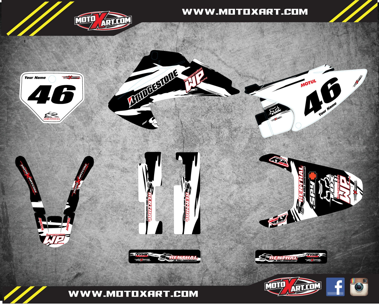 Custom Graphic Kit for Honda CRF 150 F Decals Stickers (2003-2007)