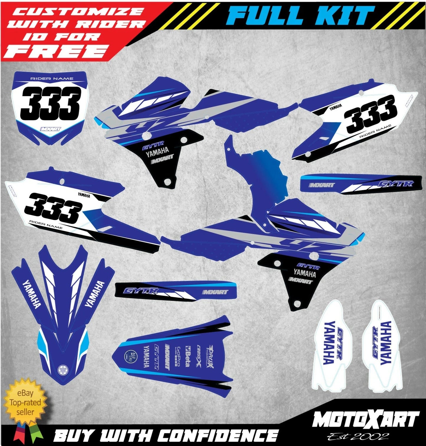Custom Decal Kit for Yamaha YZF 250 (2014-2017)