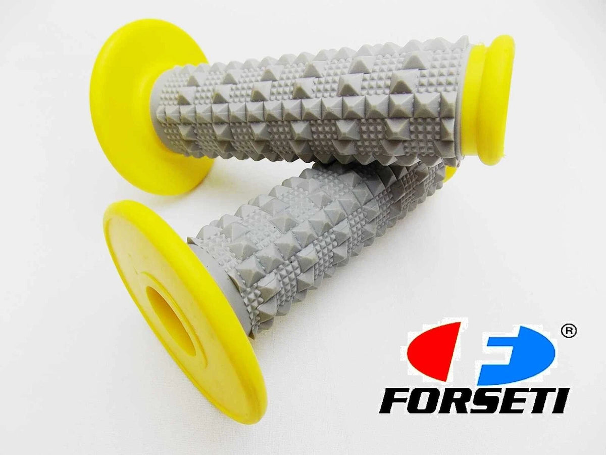 Yamaha MX Enduro Trail Forseti Yellow Grey Diamond Handlebar Grip Set