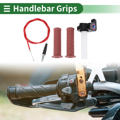 7/8" 22mm Hand Grips Cover Kit for Motorcycle Rubber Wine Red