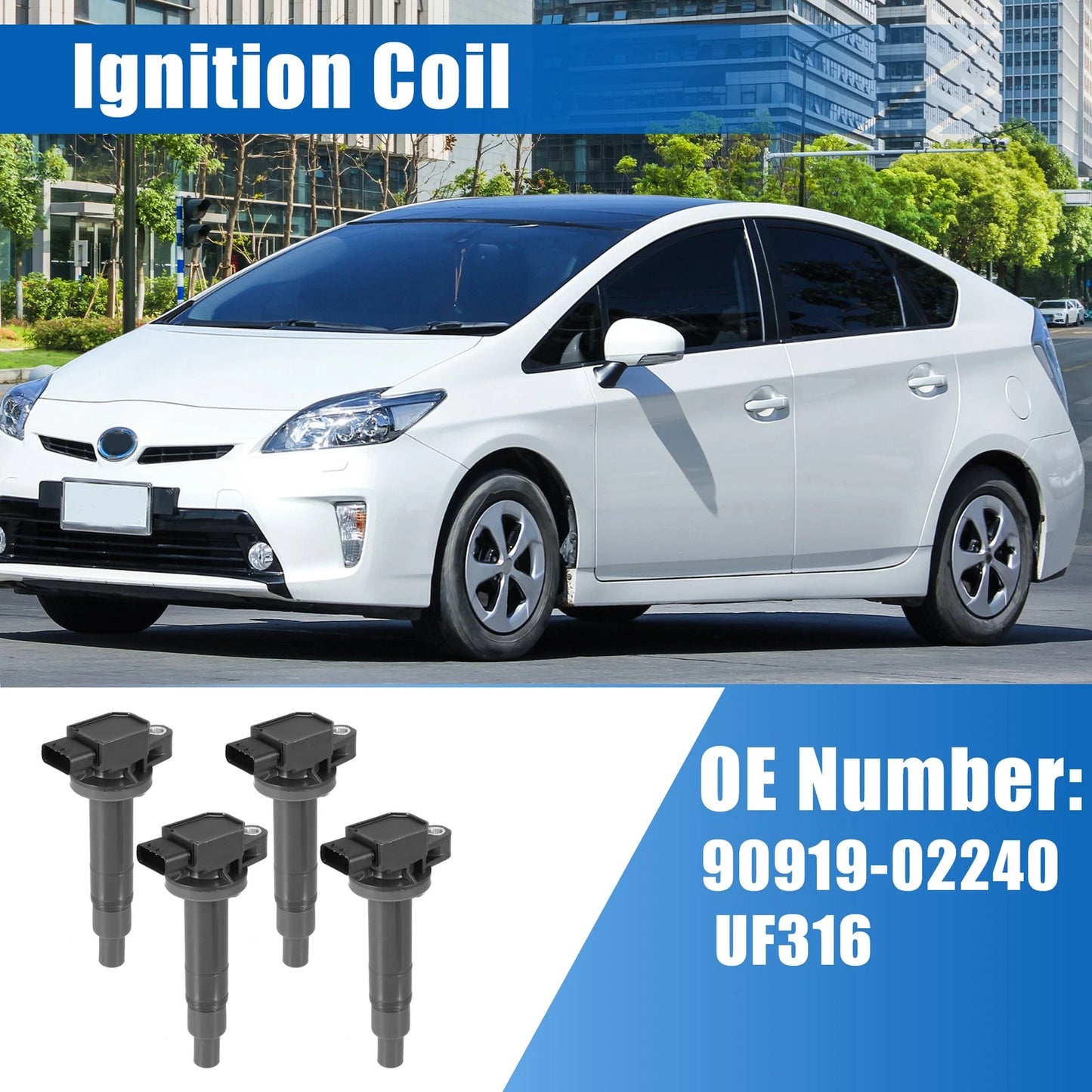 4pcs Ignition Coils for Toyota Echo Base 1.5L L4 (2000-2005)