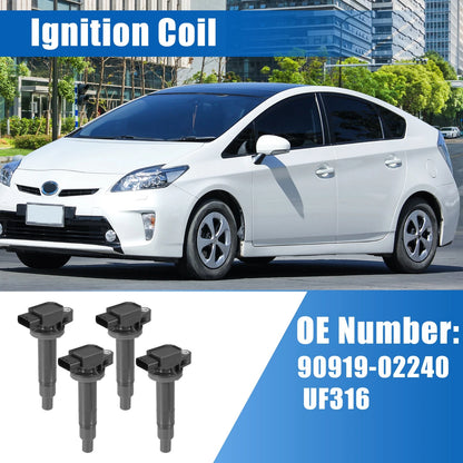 4pcs Ignition Coils for Toyota Echo Base 1.5L L4 (2000-2005)