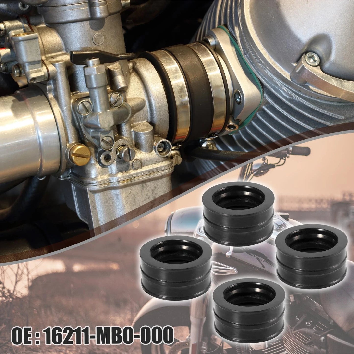 4 x Motorcycle Carburetor Intake Adaptor Connector for Honda