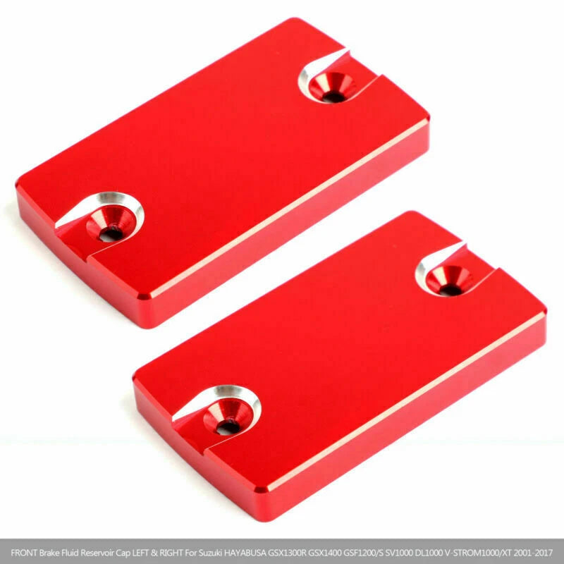 Red Front Brake Fluid Reservoir Cap for Suzuki GSX1400 GSF1200/S (2001-2007) 2 x