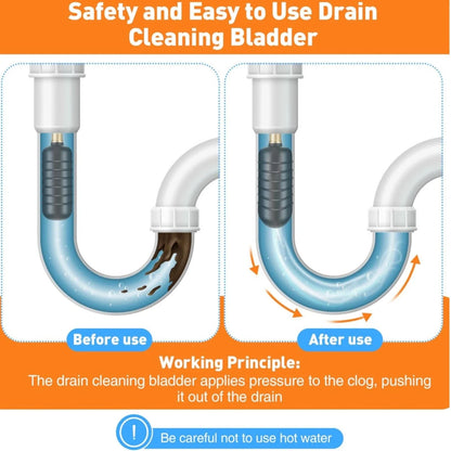 Drain Cleaning Bladder for Utility Plumbing Garden Hose, 4" to 6"