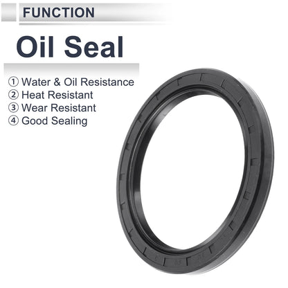 Oil Seal Nitrile Rubber 70x90x8mm Black 5 Pcs